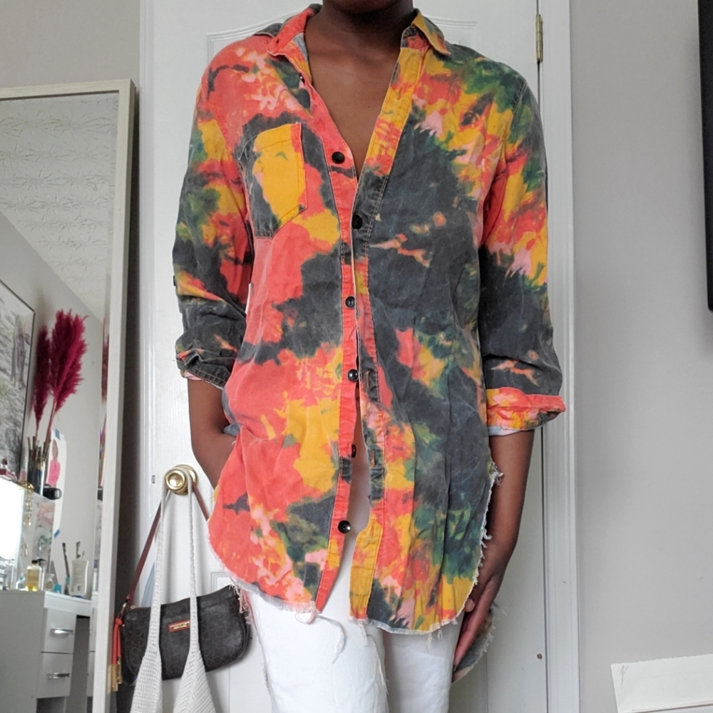 Tye dye button up (denim)